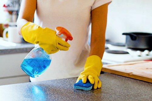 Deep kitchen cleaning during an end of tenancy service in Maidavale