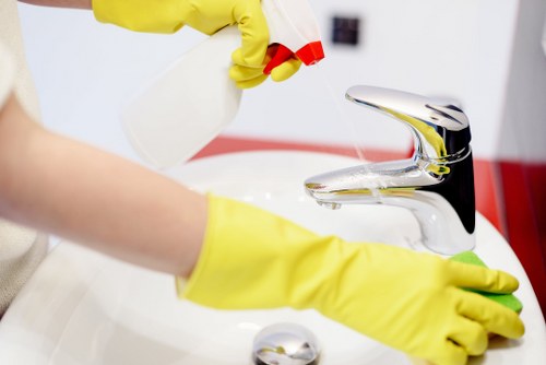 Scheduled workplace cleaning in a Maidavale business property